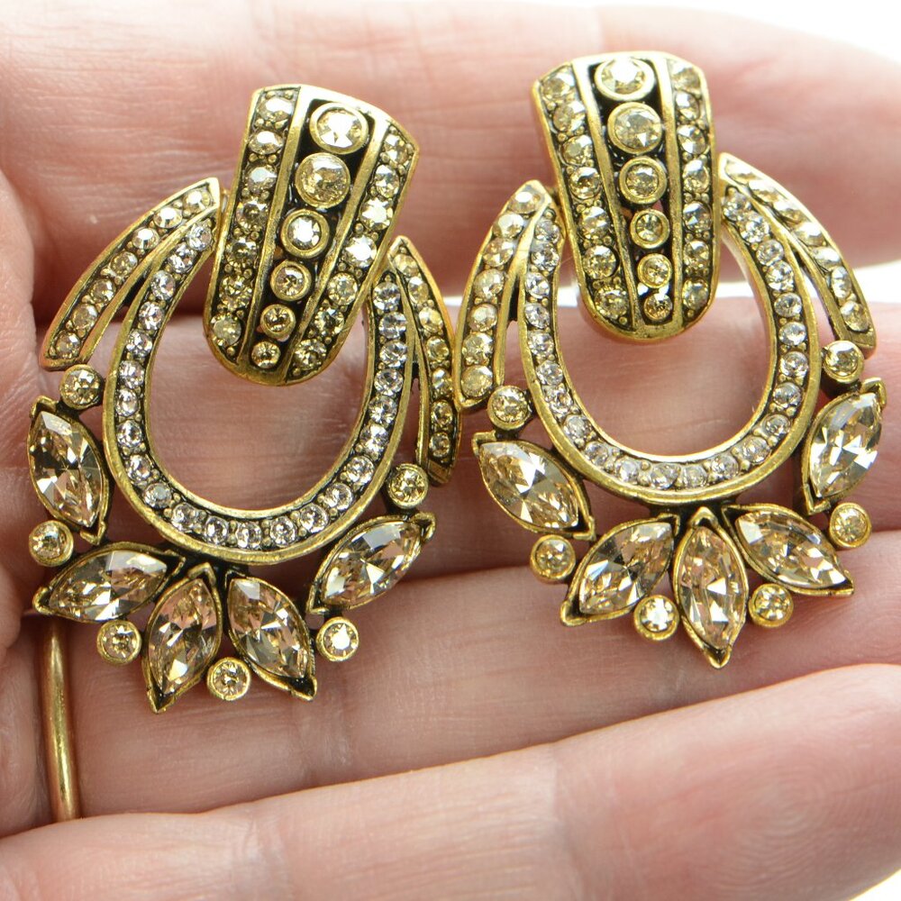 Vintage Kenneth Jay Lane Kjl Crystal Clip-On Earr… - image 5